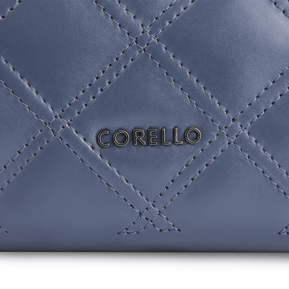 Bolsa De Ombro Matelassê Couro Azul - imagem 6