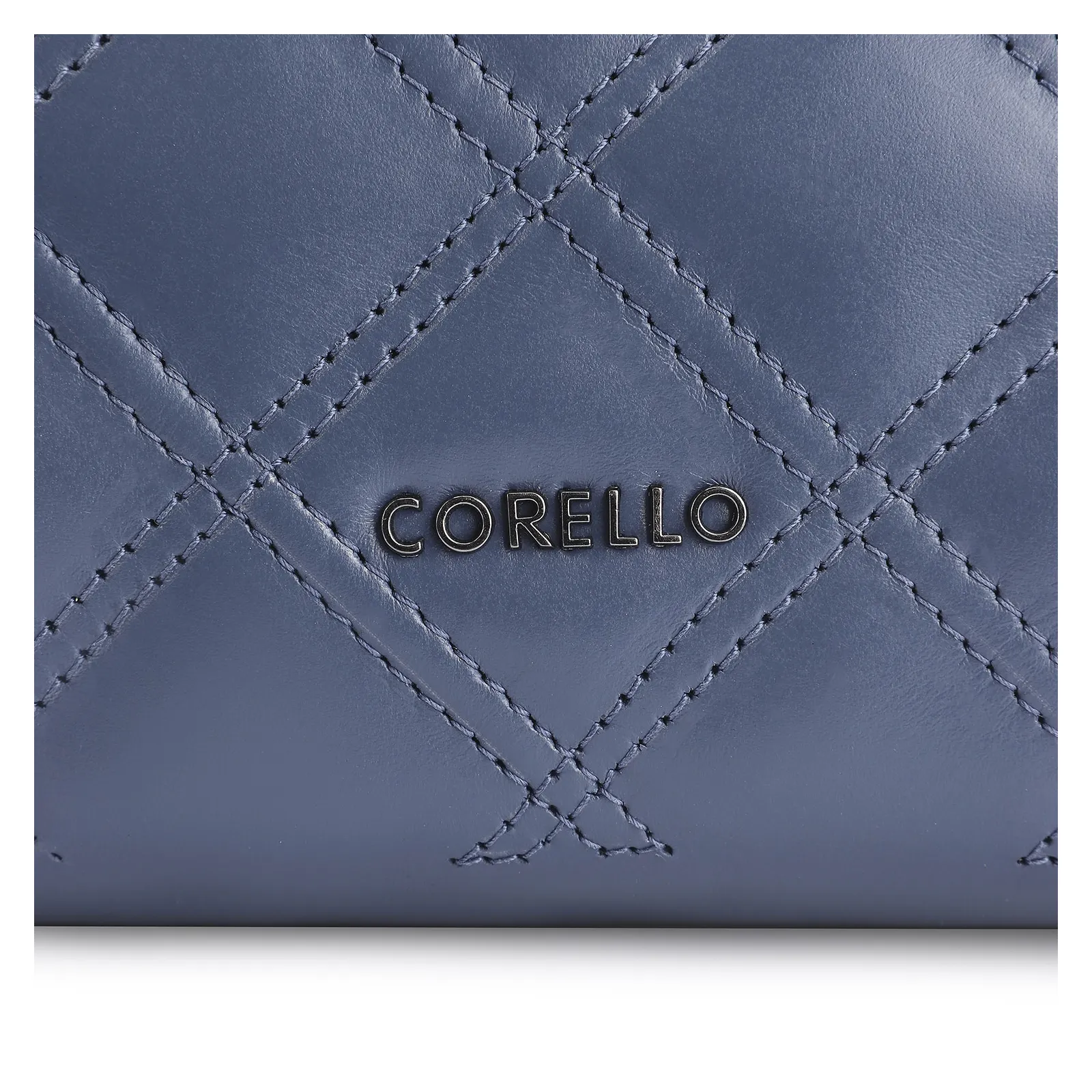 Bolsa De Ombro Matelassê Couro Azul
