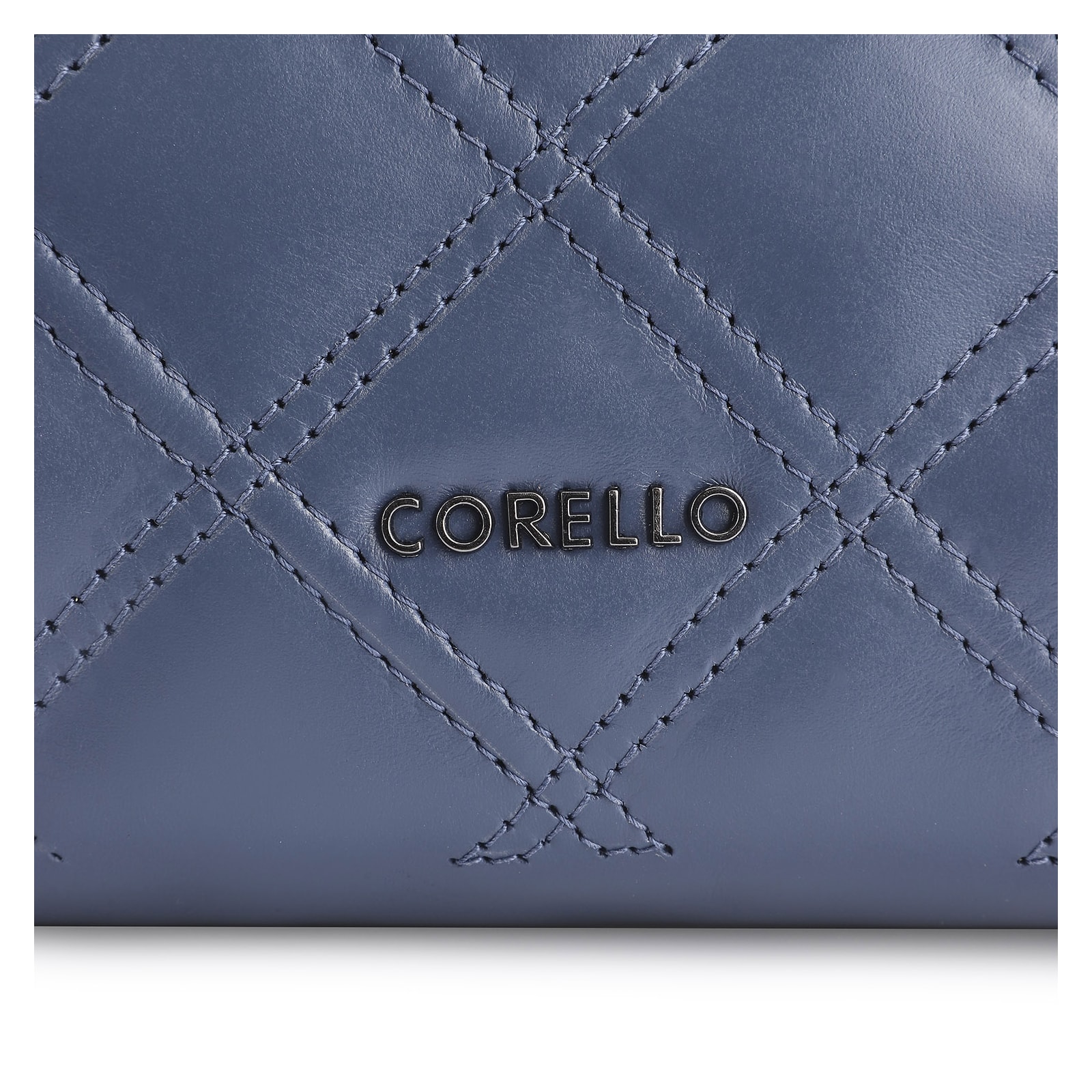 Bolsa De Ombro Matelassê Couro Azul