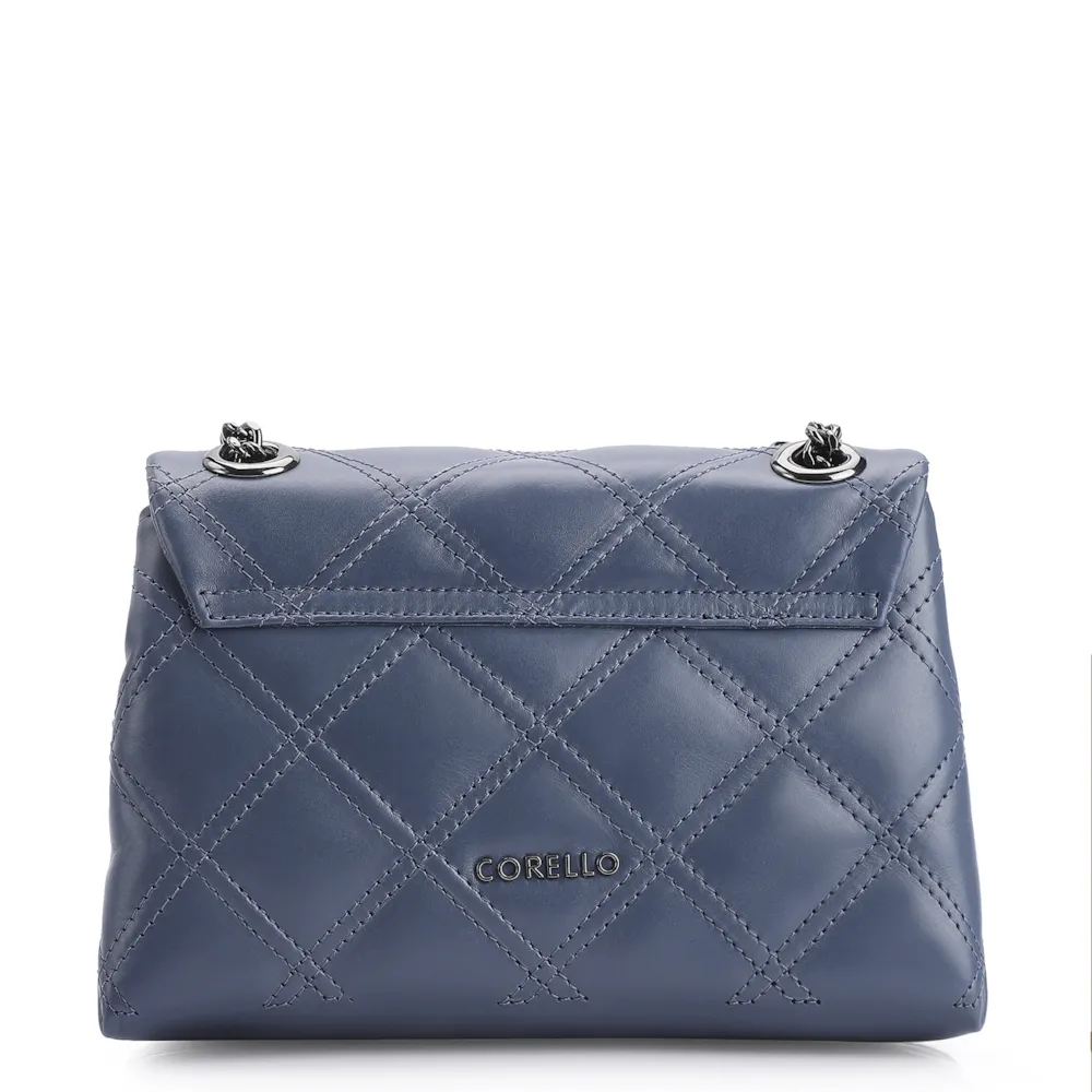 Bolsa De Ombro Matelassê Couro Azul - imagem 3