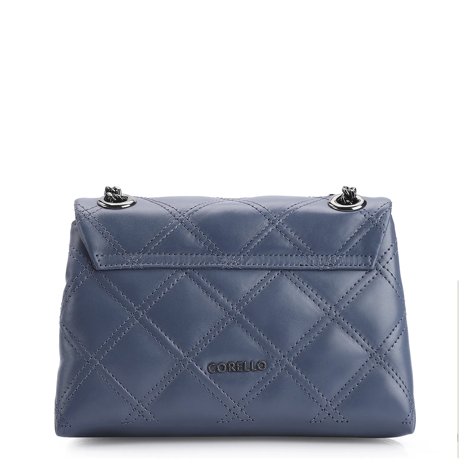 Bolsa De Ombro Matelassê Couro Azul