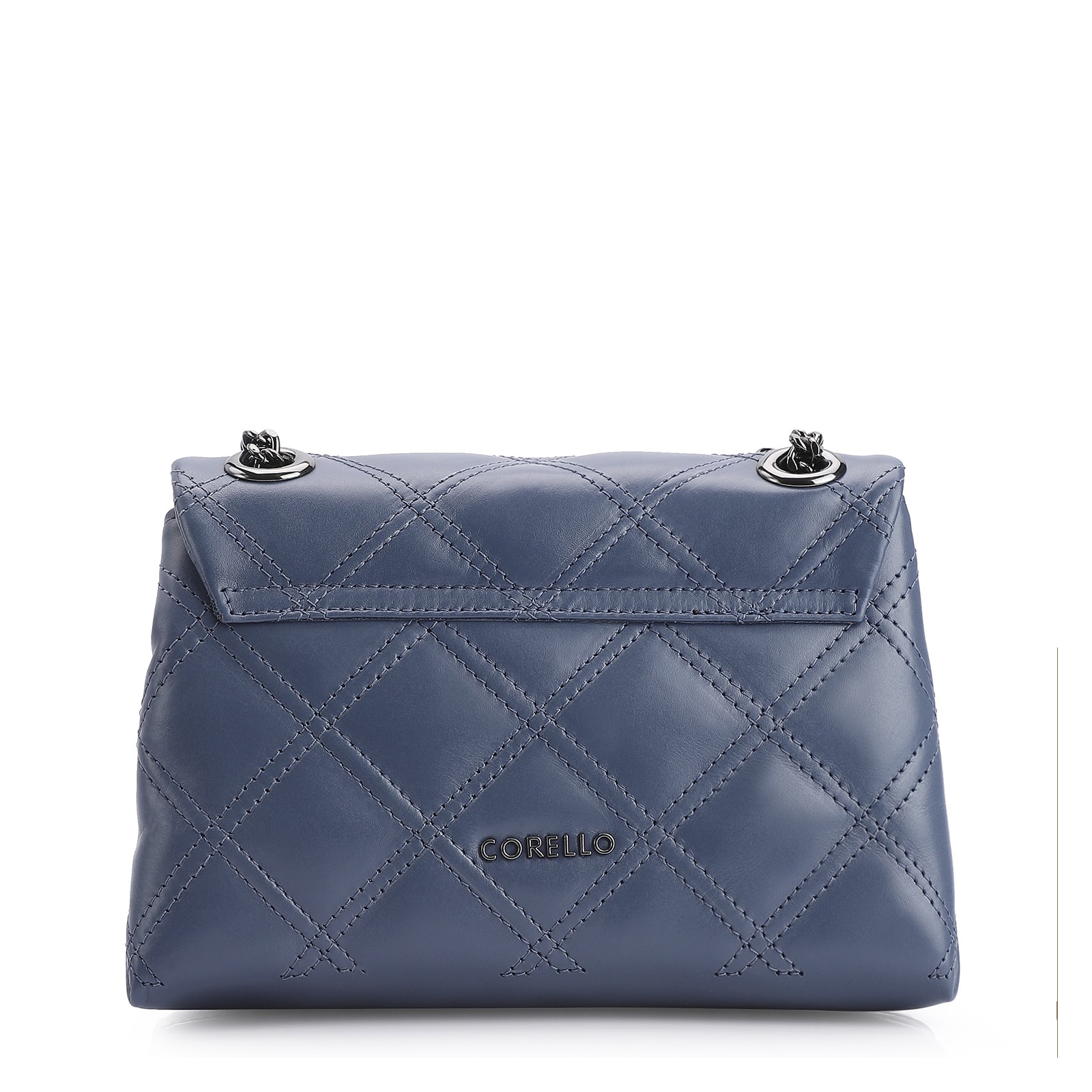 Bolsa De Ombro Matelassê Couro Azul