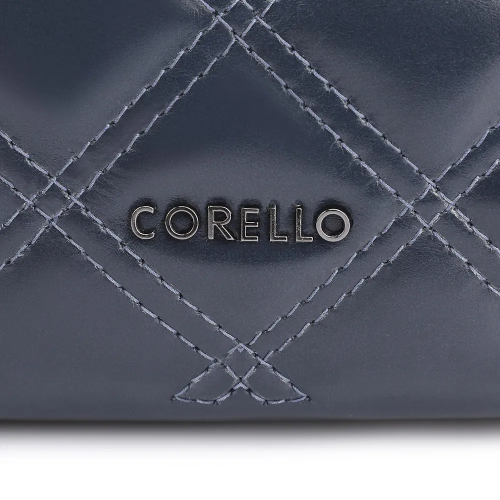 Bolsa De Ombro Matelassê Couro Azul - imagem 6