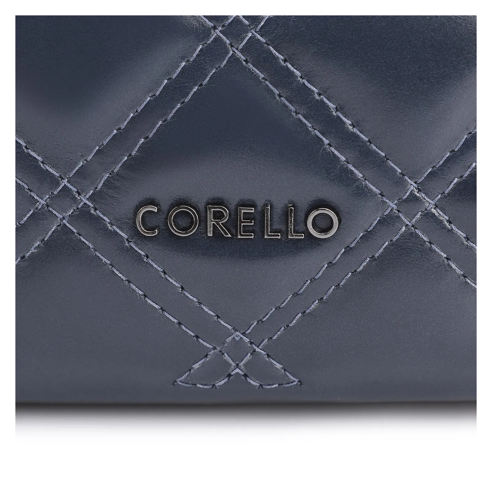Bolsa De Ombro Matelassê Couro Azul