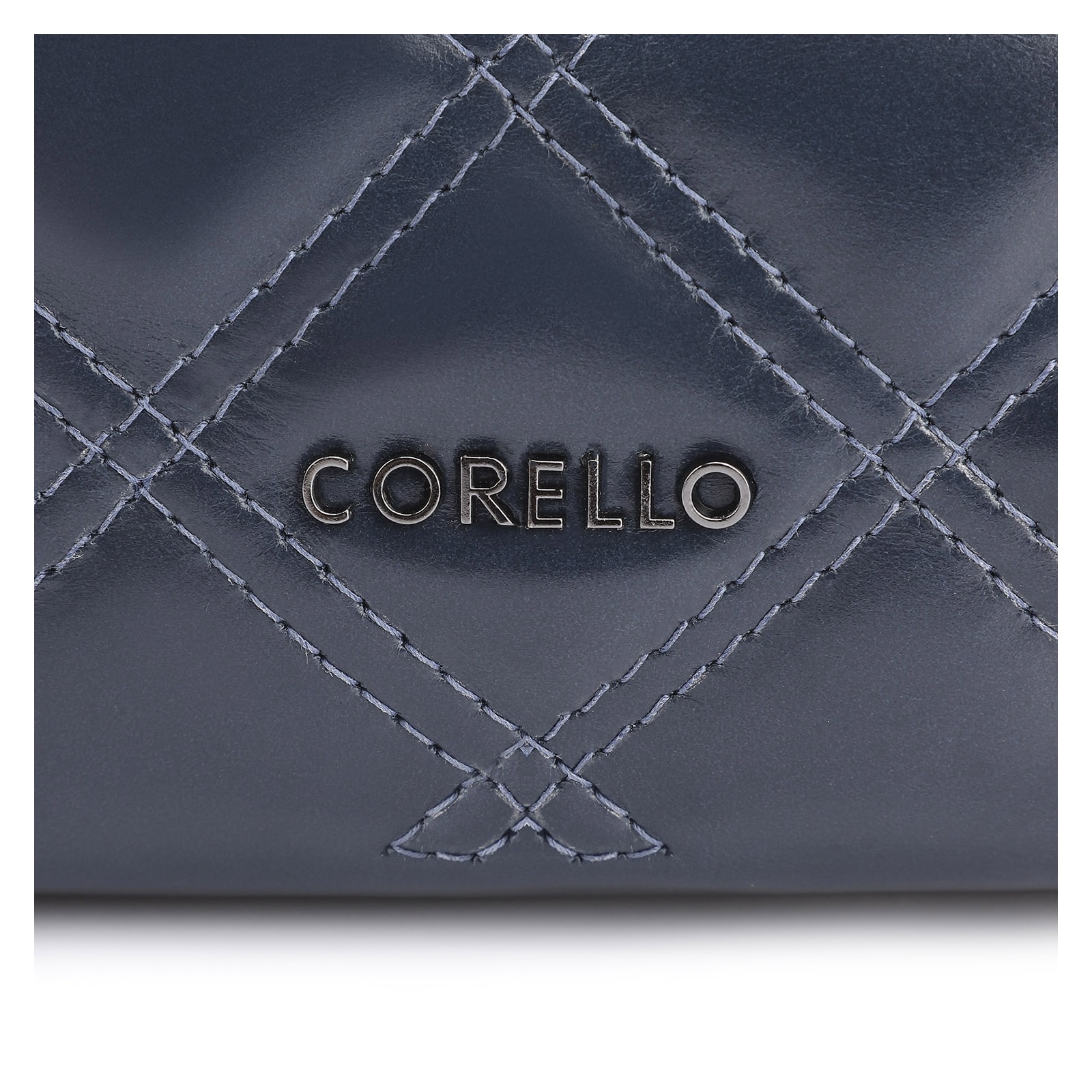 Bolsa De Ombro Matelassê Couro Azul