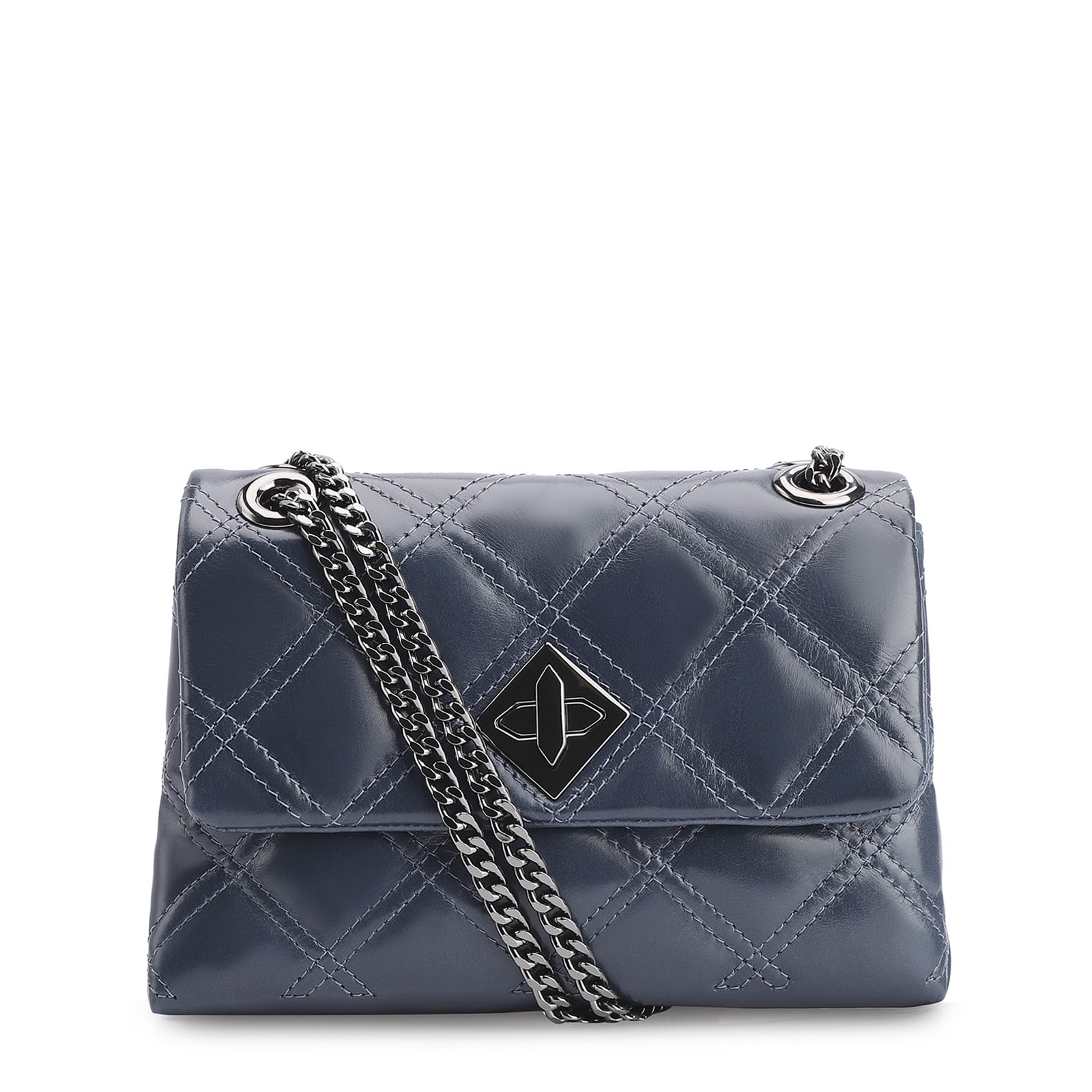 Bolsa De Ombro Matelassê Couro Azul