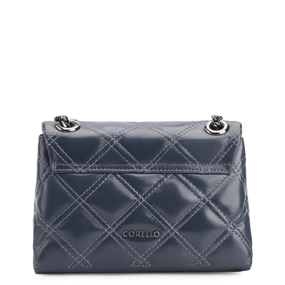 Bolsa De Ombro Matelassê Couro Azul - imagem 3