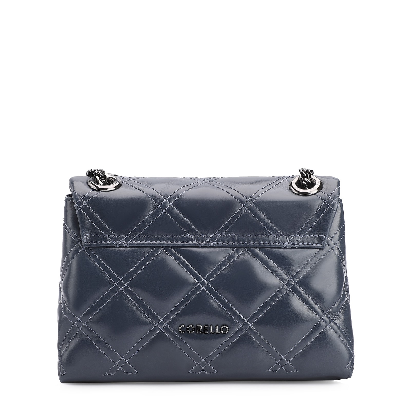 Bolsa De Ombro Matelassê Couro Azul