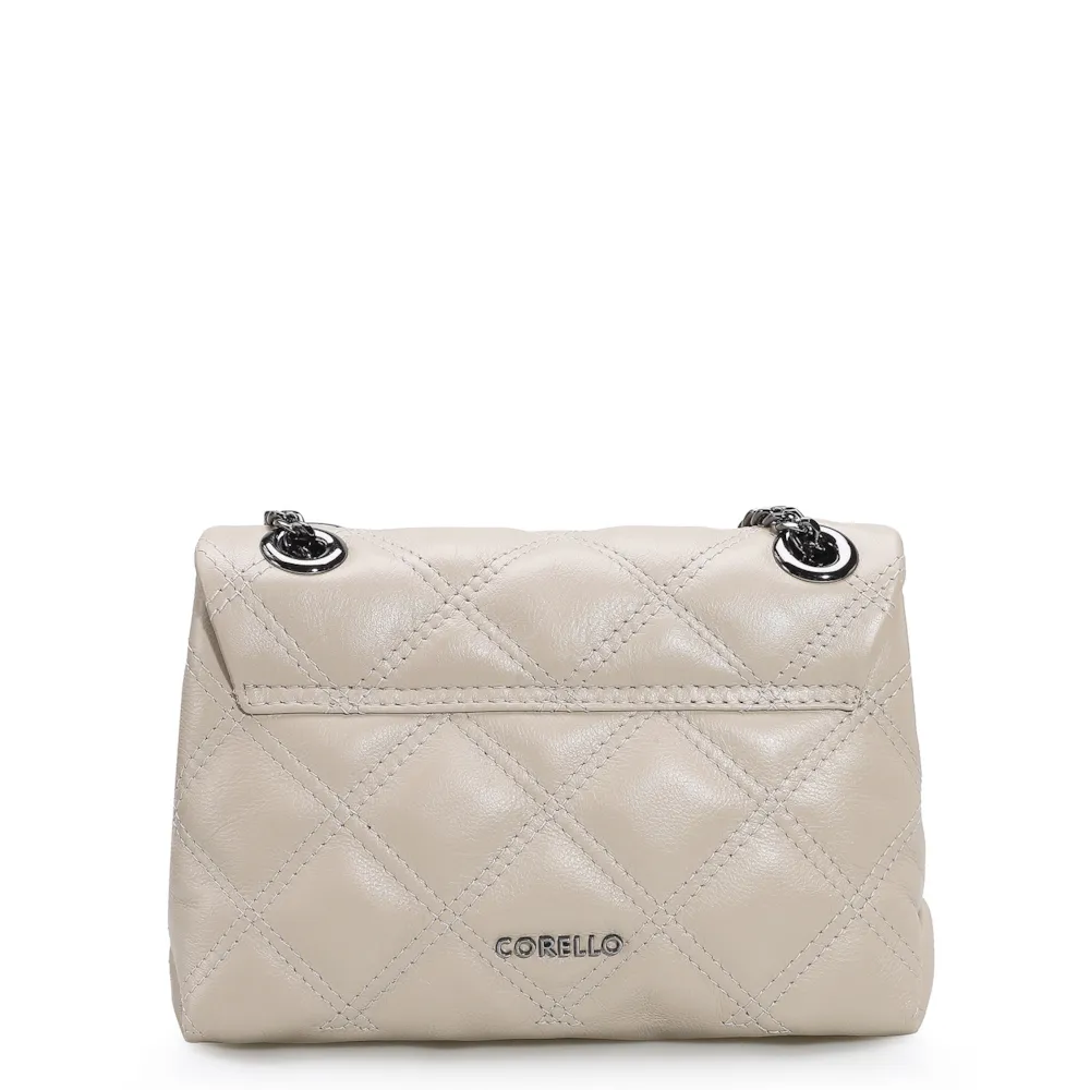 Bolsa De Ombro Matelassê Couro Bege - imagem 3