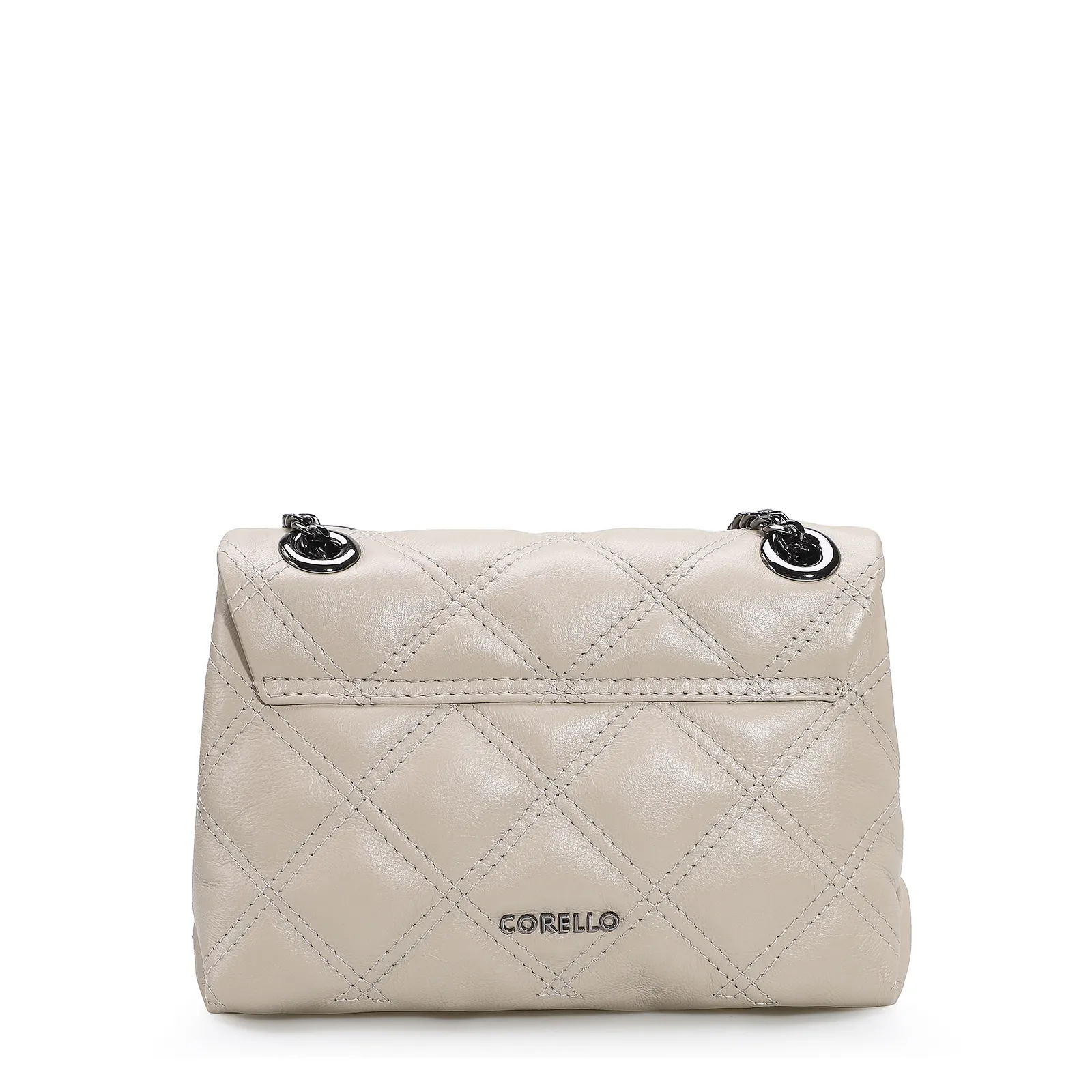 Bolsa De Ombro Matelassê Couro Bege