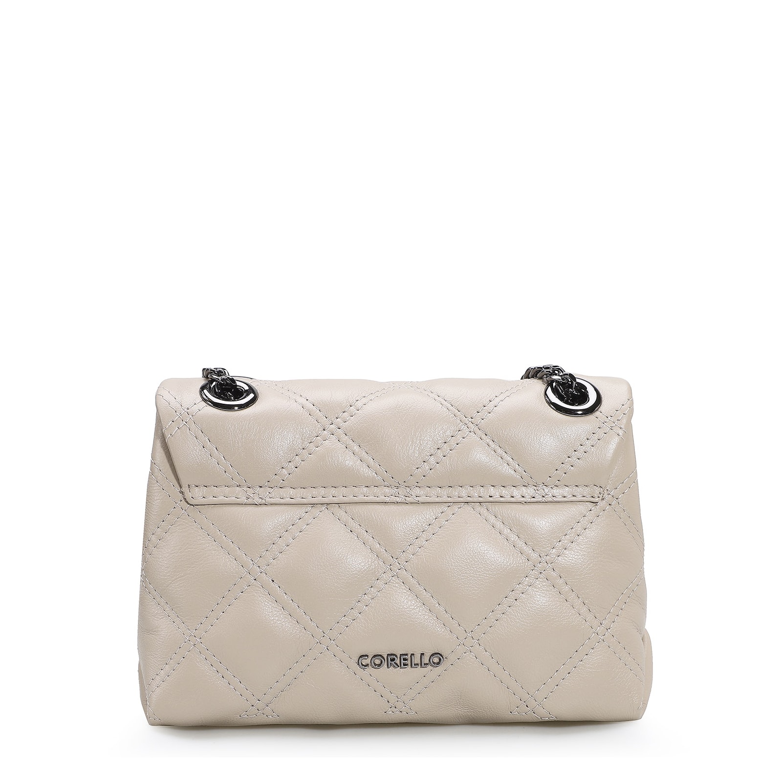 Bolsa De Ombro Matelassê Couro Bege