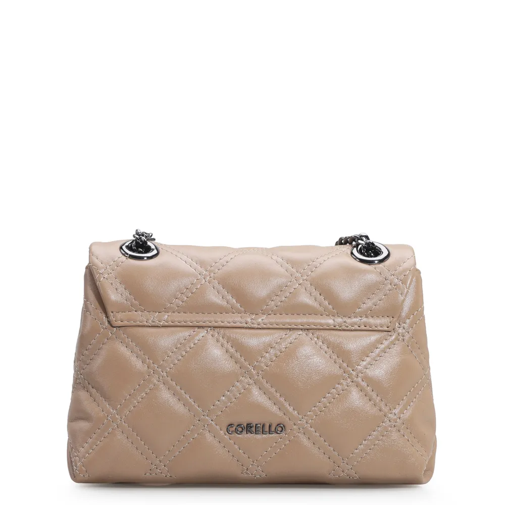 Bolsa De Ombro Matelassê Couro Bege - imagem 4