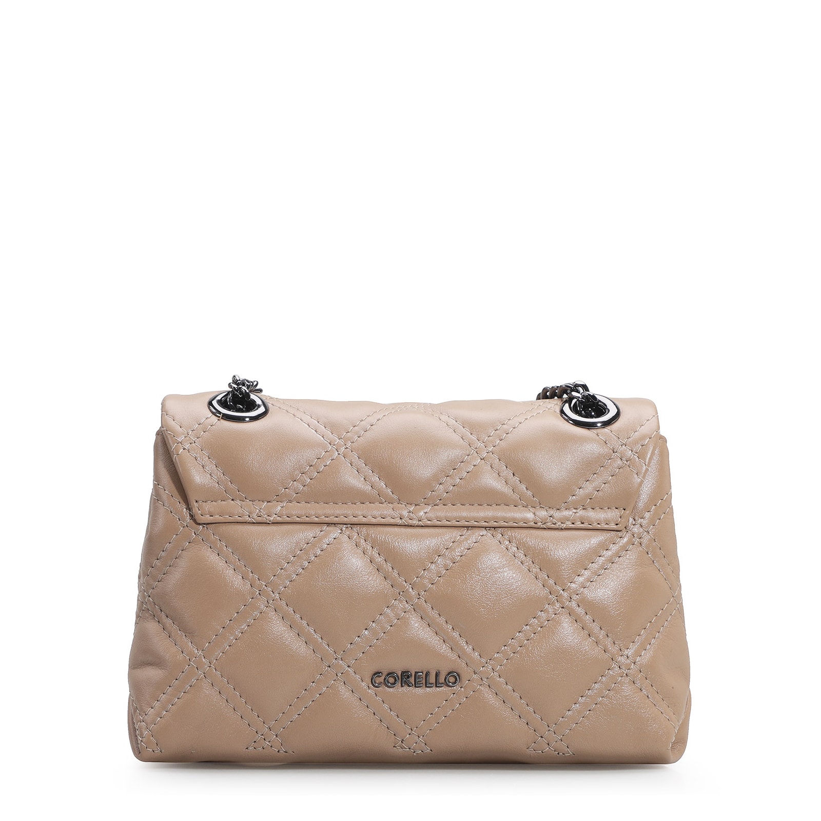 Bolsa De Ombro Matelassê Couro Bege