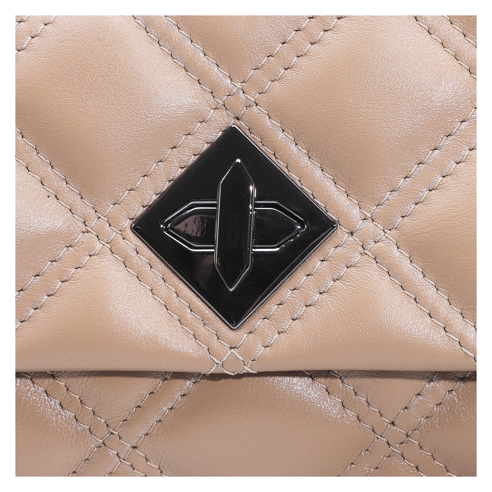 Bolsa De Ombro Matelassê Couro Bege