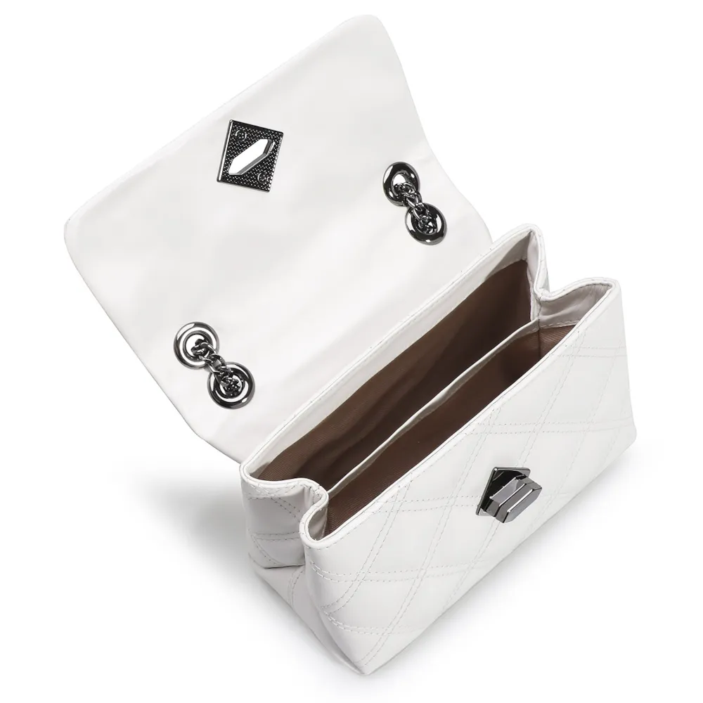Bolsa De Ombro Matelassê Couro Branco - imagem 4