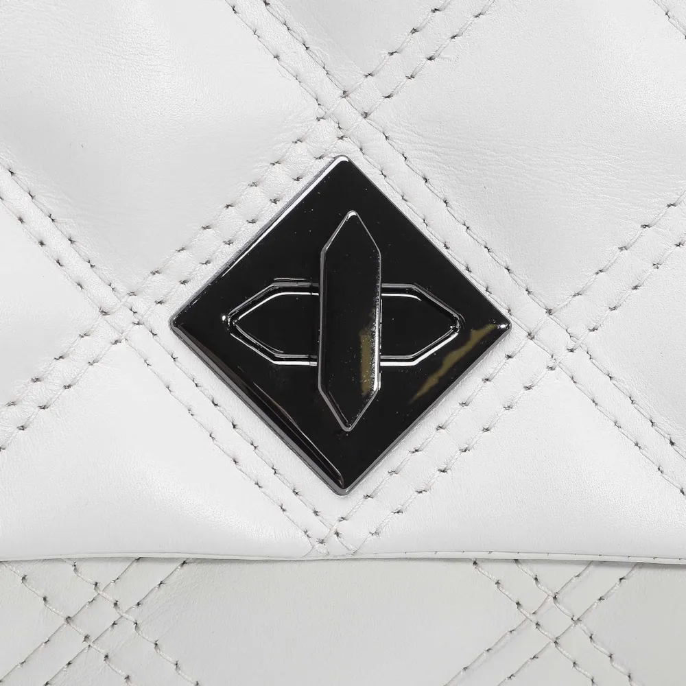 Bolsa De Ombro Matelassê Couro Branco - imagem 5