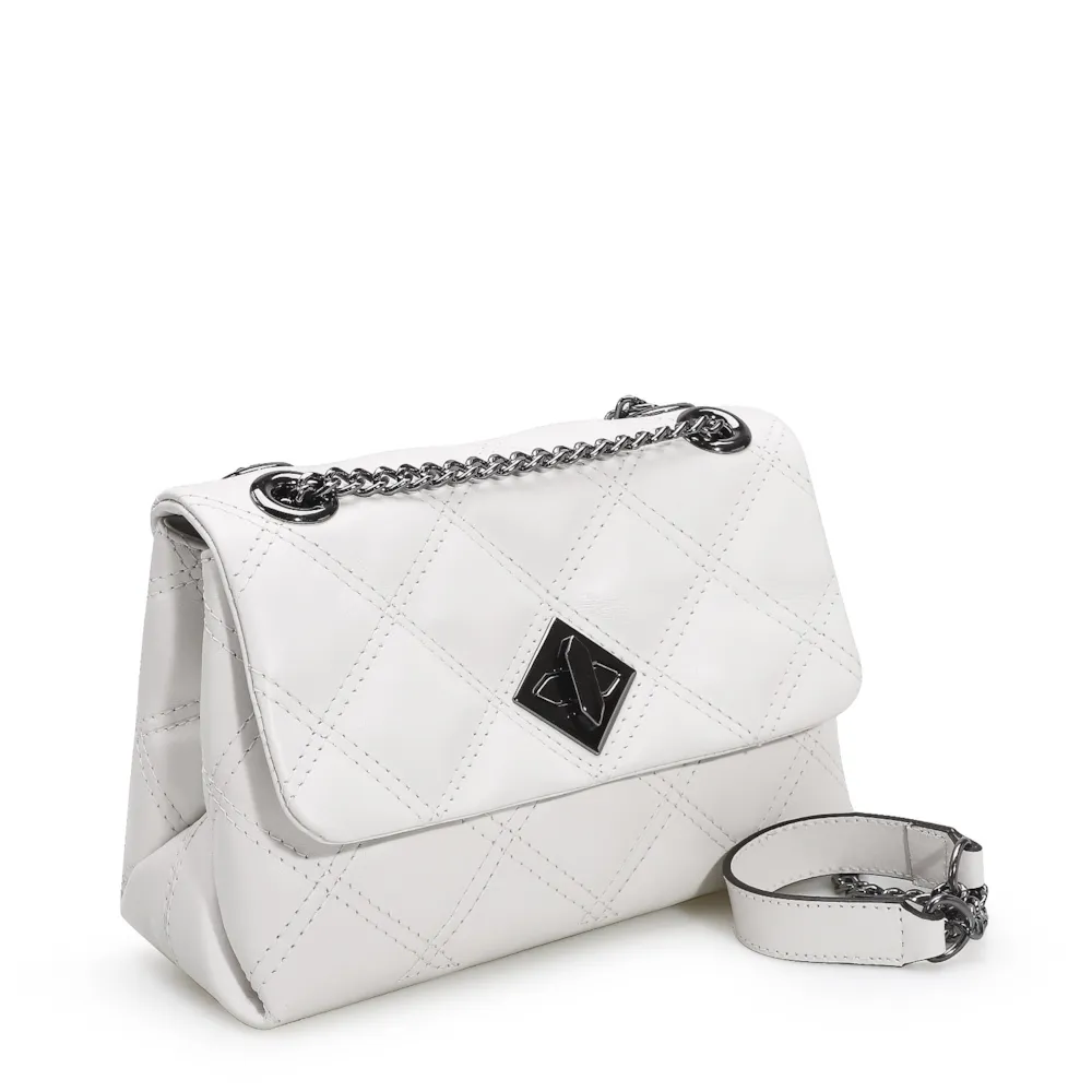Bolsa De Ombro Matelassê Couro Branco - imagem 2