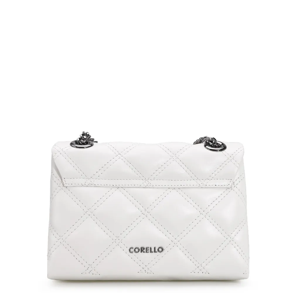 Bolsa De Ombro Matelassê Couro Branco - imagem 3