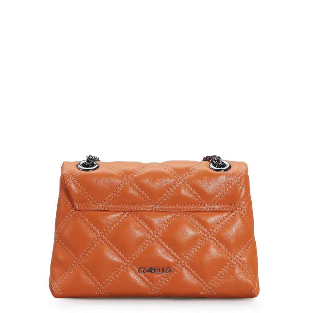 Bolsa De Ombro Matelassê Couro Laranja - imagem 3