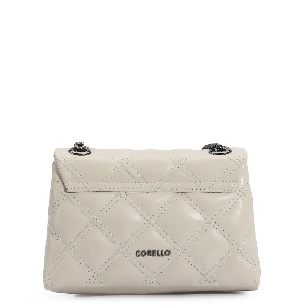 Bolsa De Ombro Matelassê Couro Off White - imagem 4