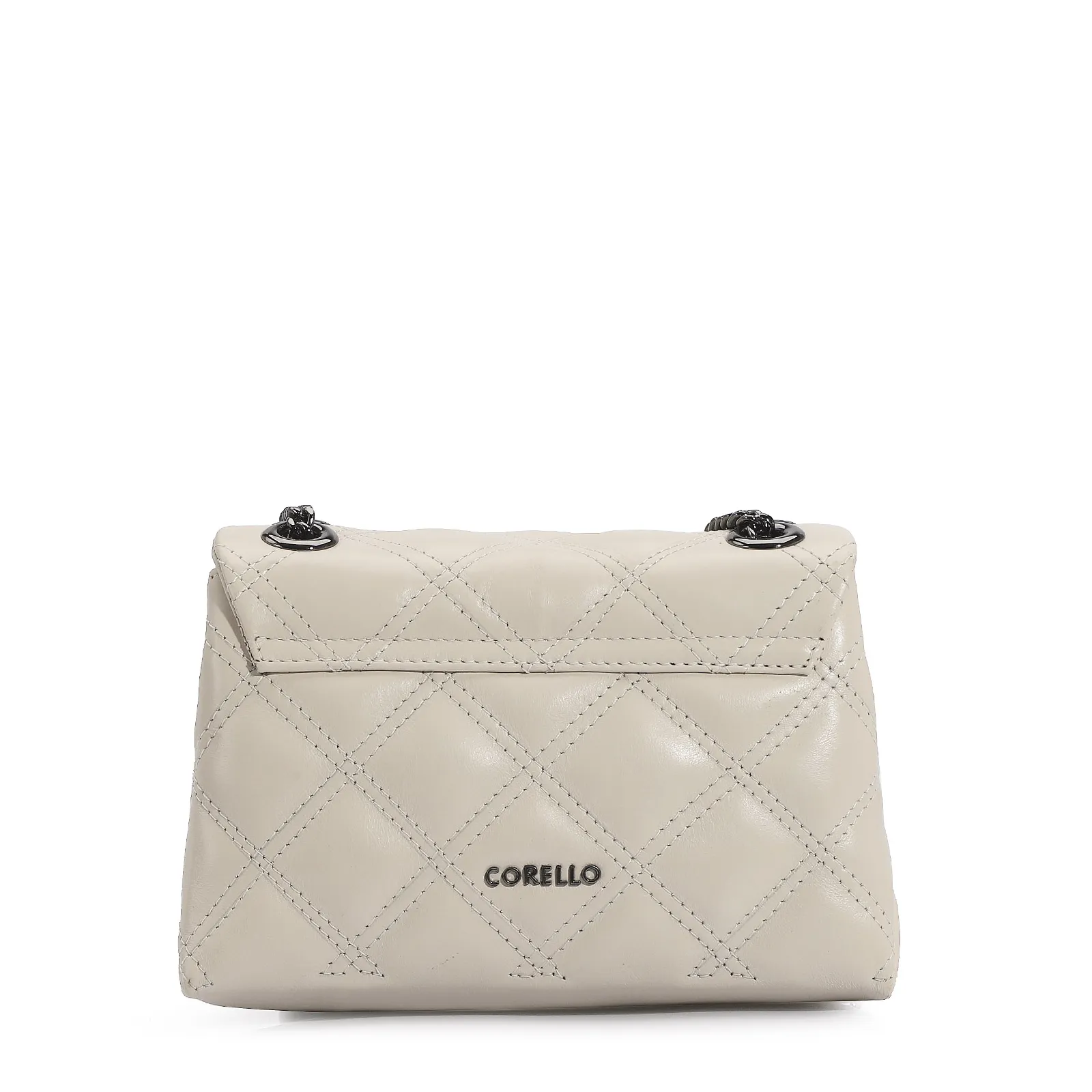 Bolsa De Ombro Matelassê Couro Off White