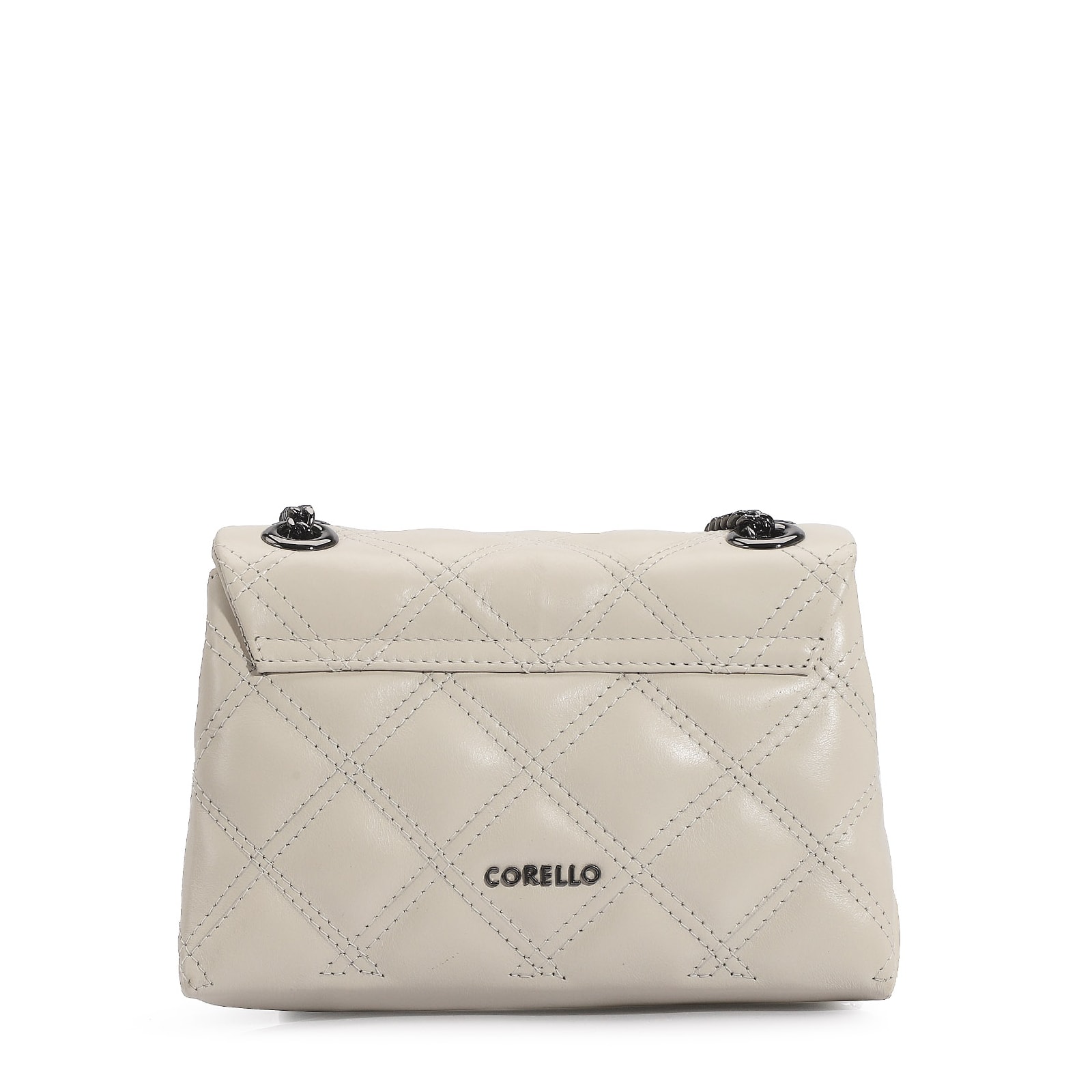 Bolsa De Ombro Matelassê Couro Off White