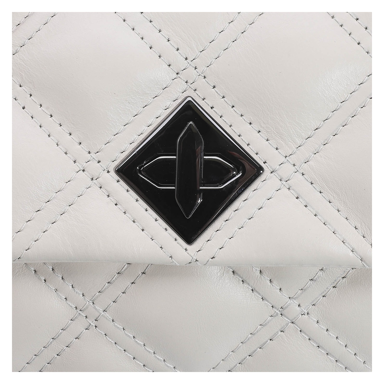 Bolsa De Ombro Matelassê Couro Off White