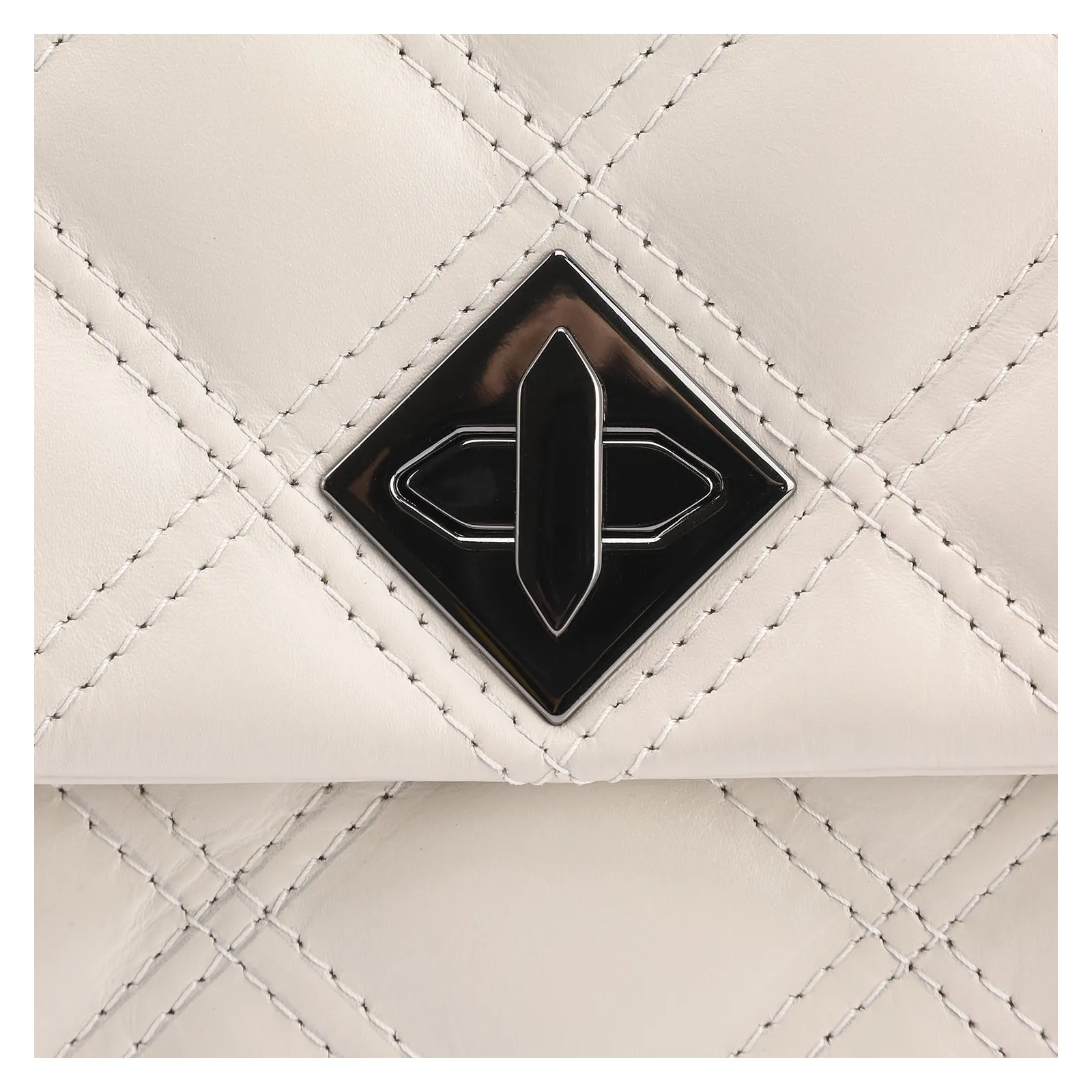 Bolsa De Ombro Matelassê Couro Off White