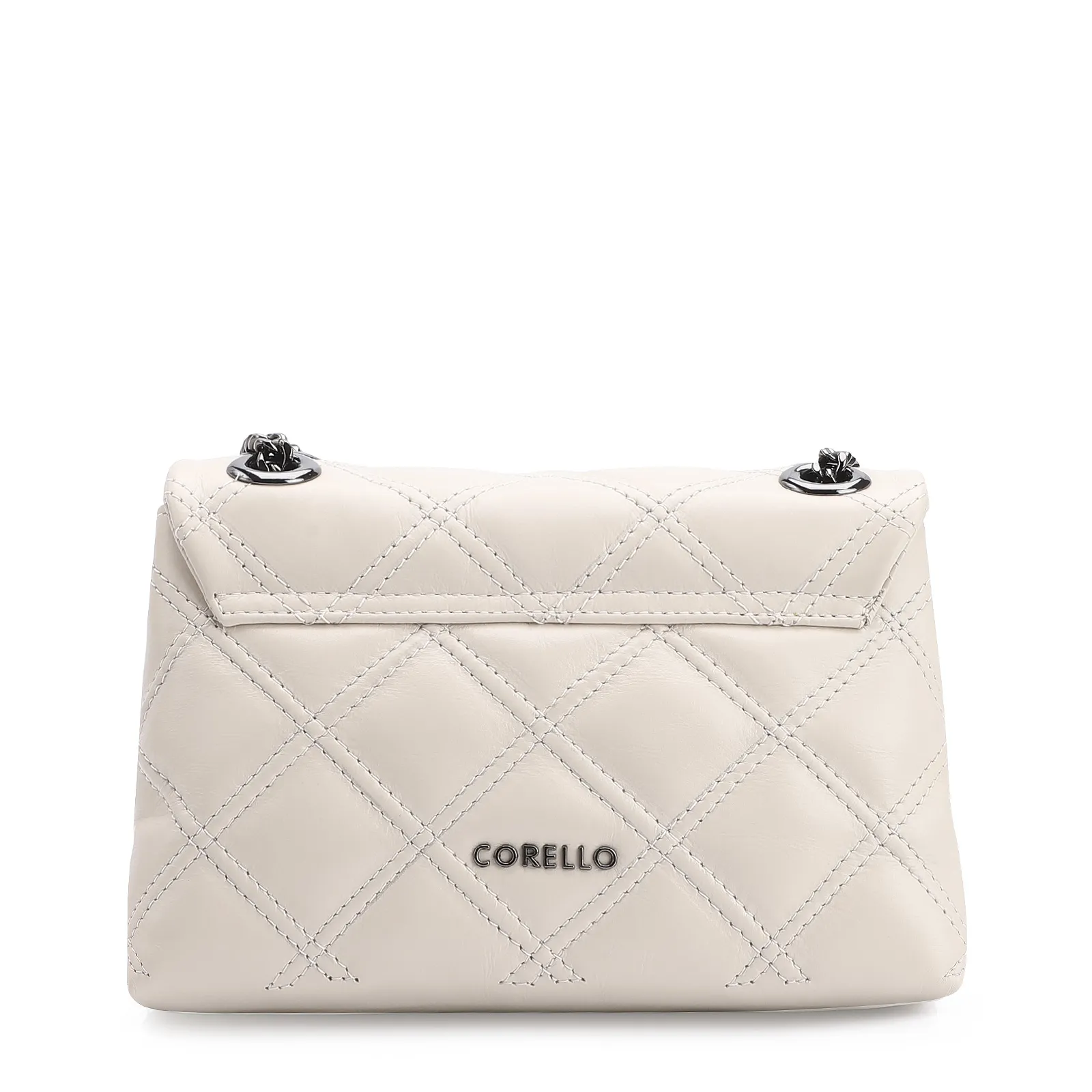 Bolsa De Ombro Matelassê Couro Off White