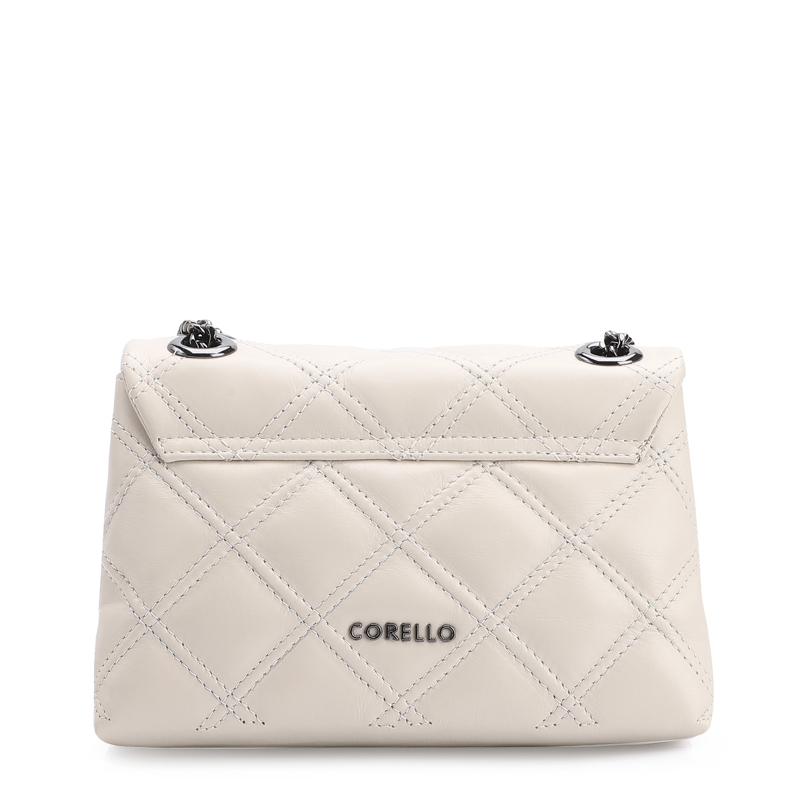 Bolsa De Ombro Matelassê Couro Off White