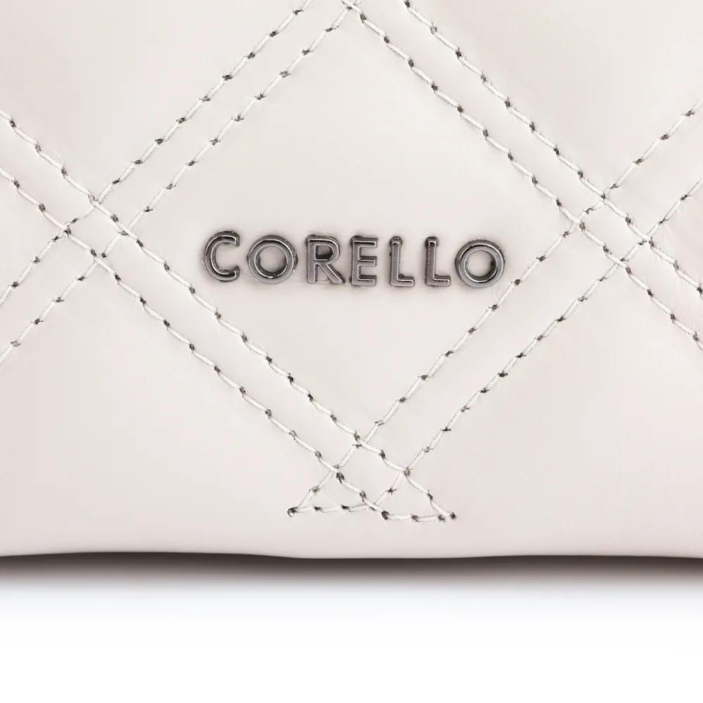 Bolsa De Ombro Matelassê Couro Off White - imagem 5