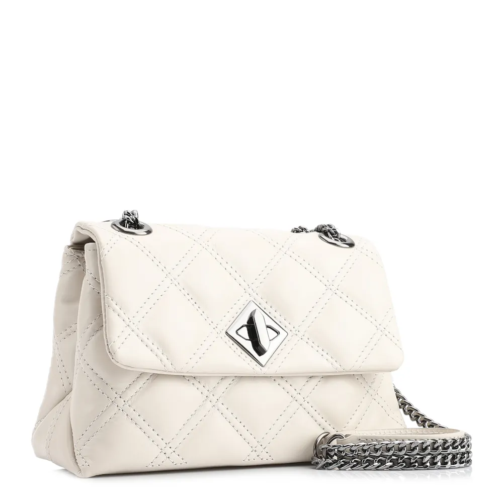 Bolsa De Ombro Matelassê Couro Off White - imagem 2