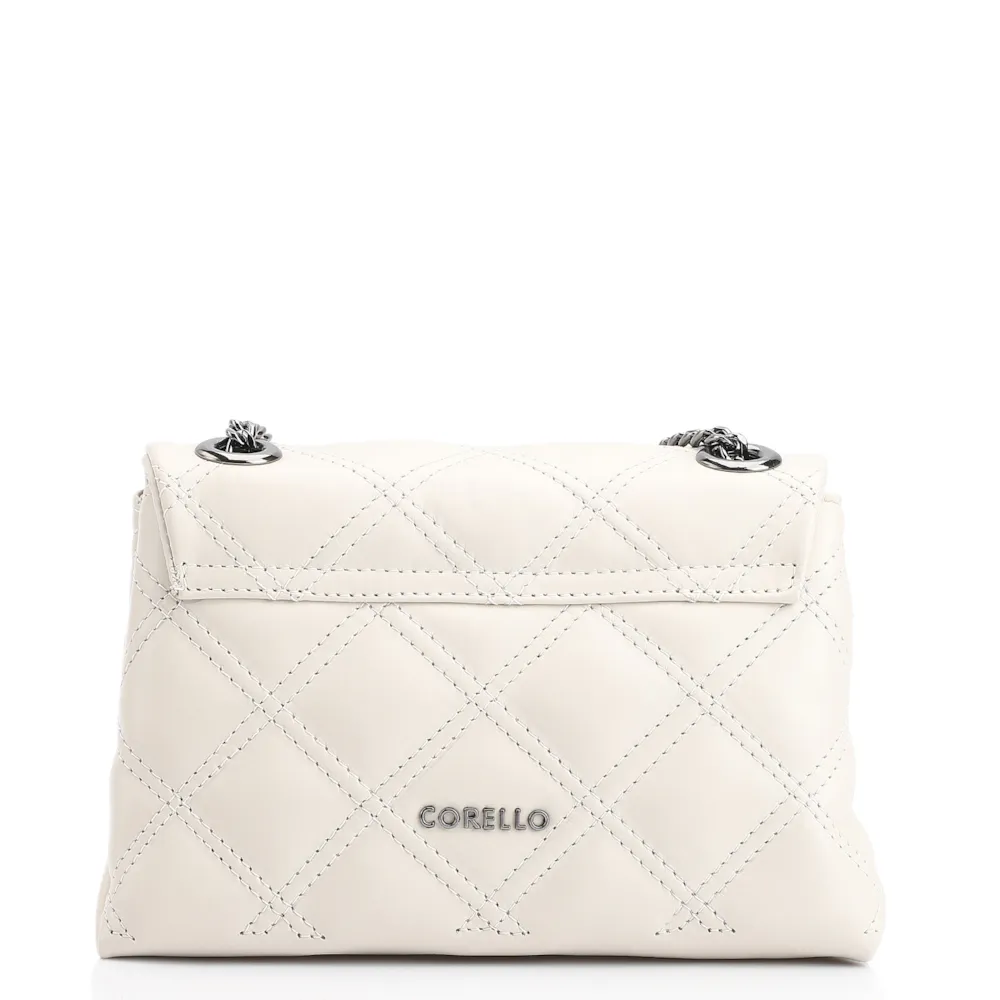 Bolsa De Ombro Matelassê Couro Off White - imagem 3