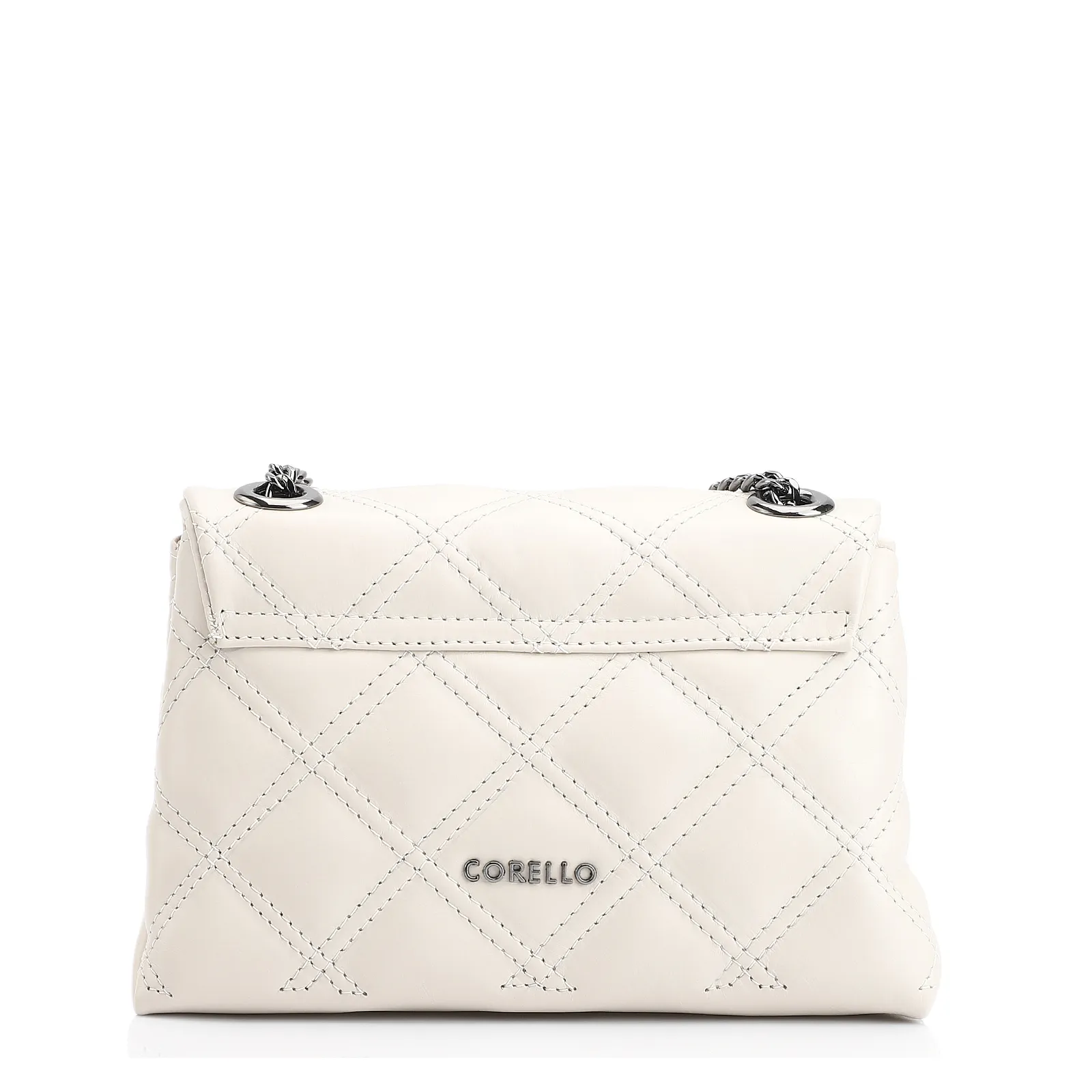 Bolsa De Ombro Matelassê Couro Off White