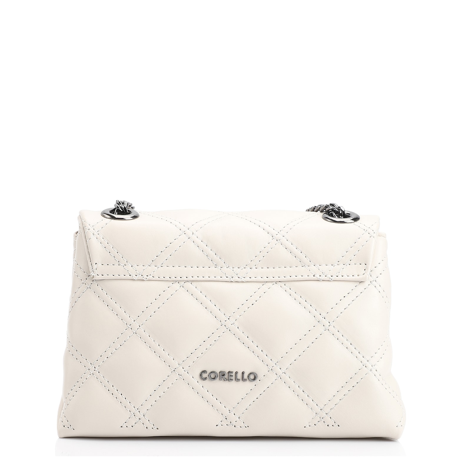 Bolsa De Ombro Matelassê Couro Off White