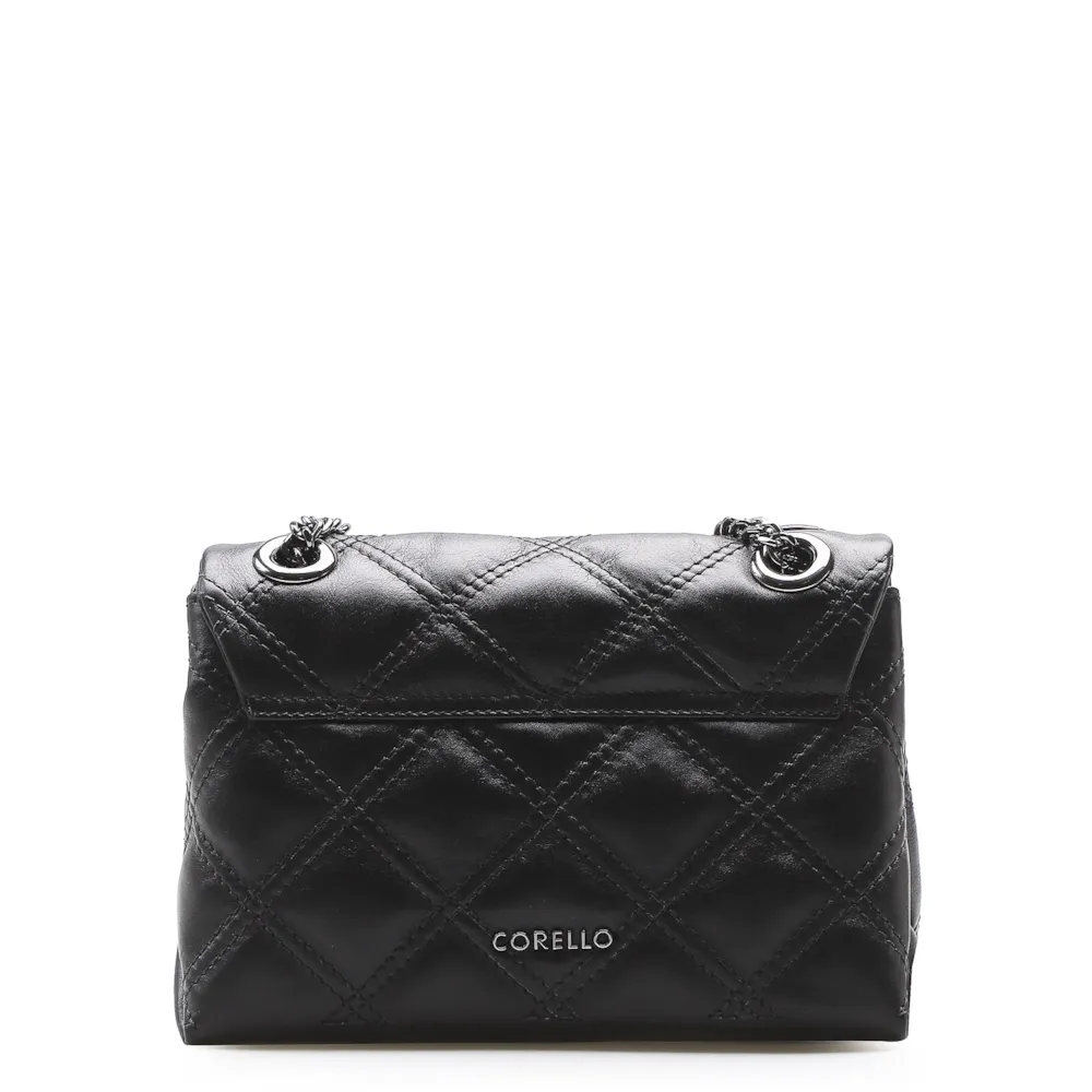 Bolsa De Ombro Matelassê Couro Preto - imagem 4