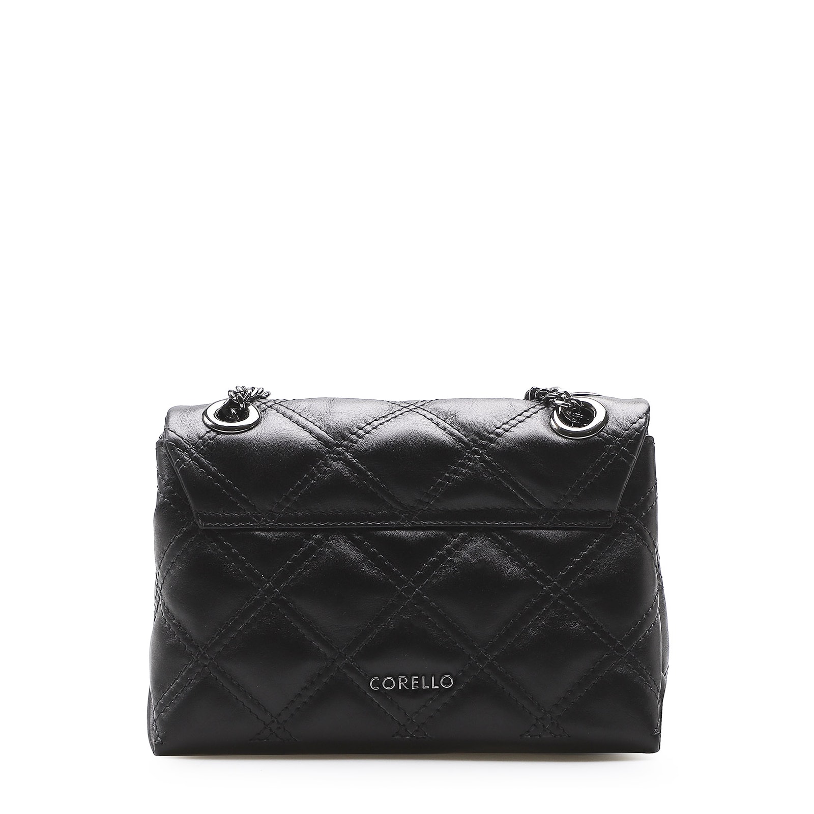 Bolsa De Ombro Matelassê Couro Preto