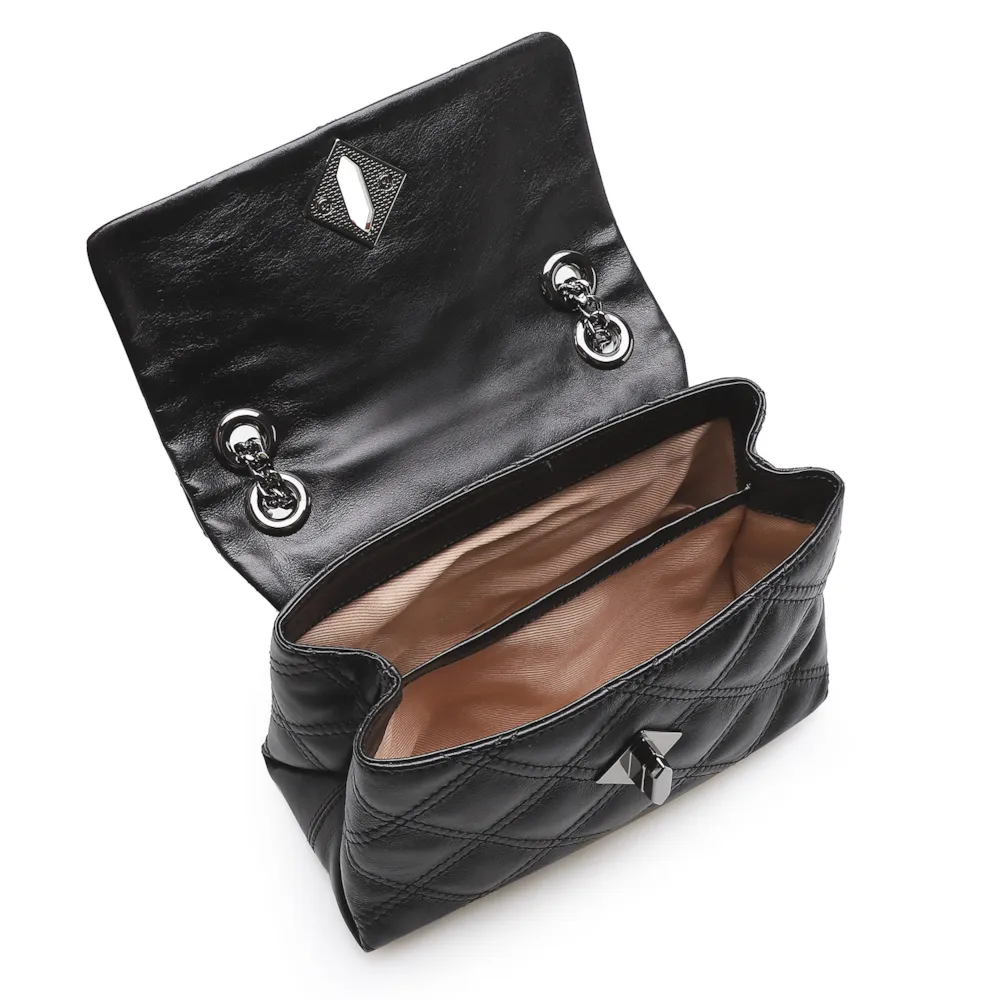 Bolsa De Ombro Matelassê Couro Preto - imagem 5