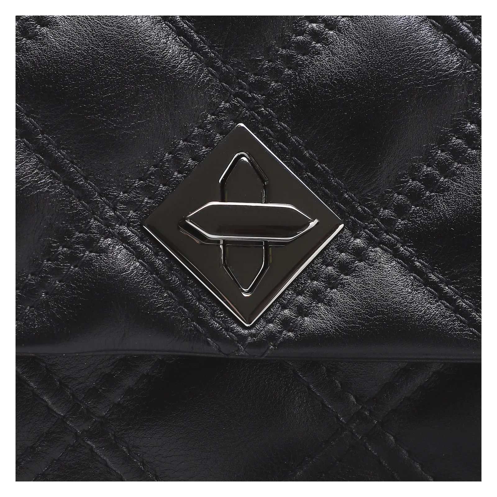 Bolsa De Ombro Matelassê Couro Preto