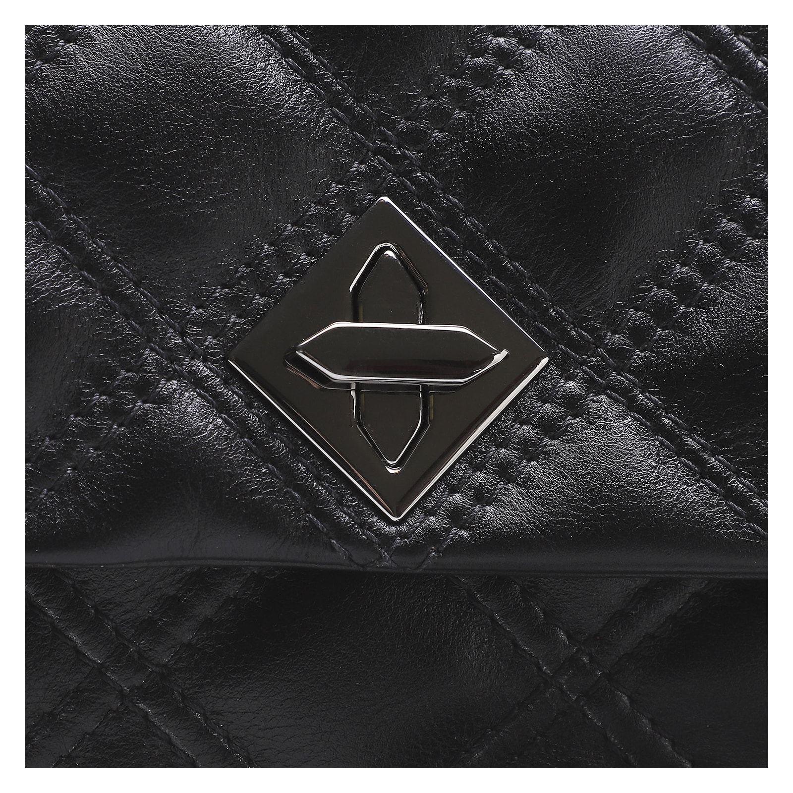 Bolsa De Ombro Matelassê Couro Preto