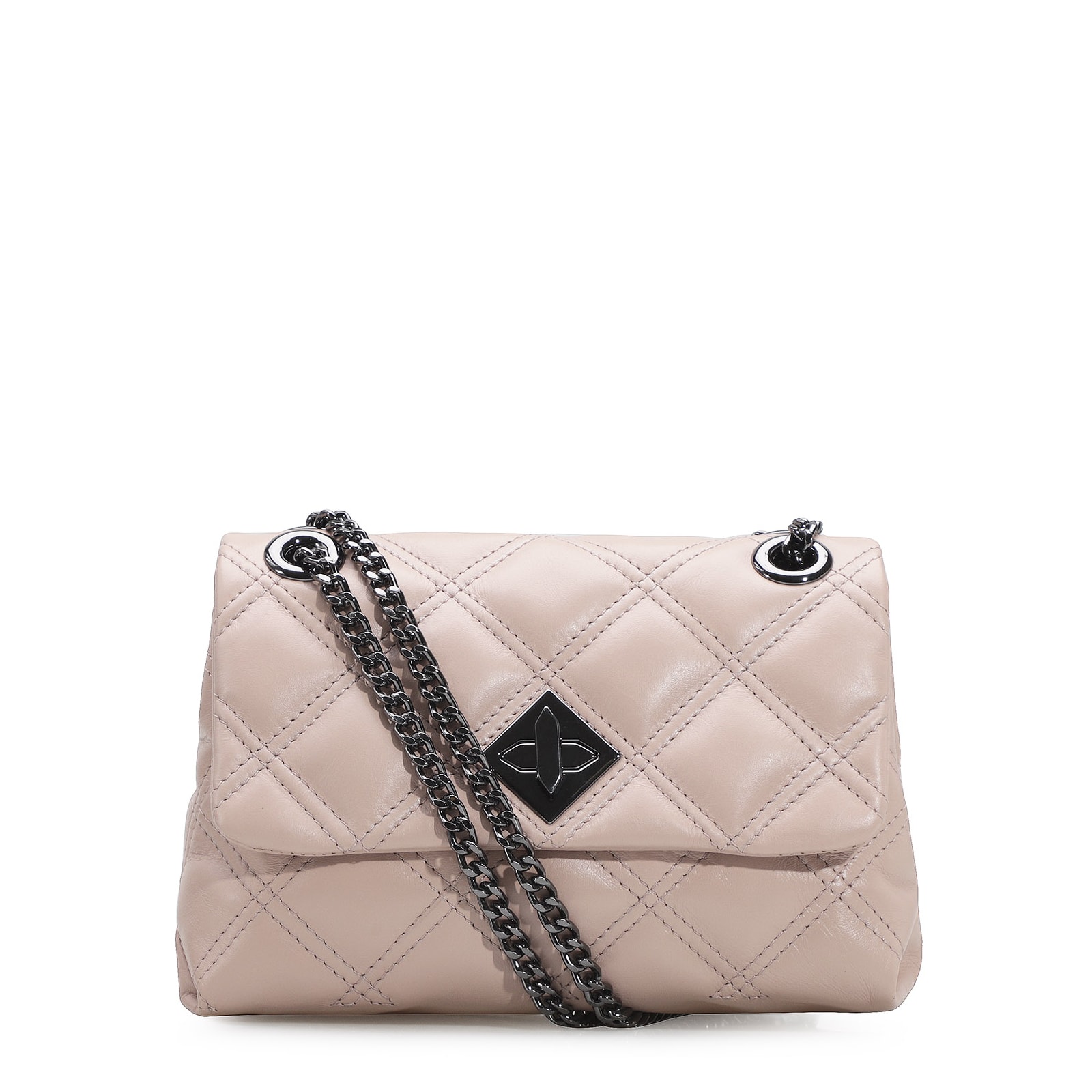 Bolsa De Ombro Matelassê Couro Rosado