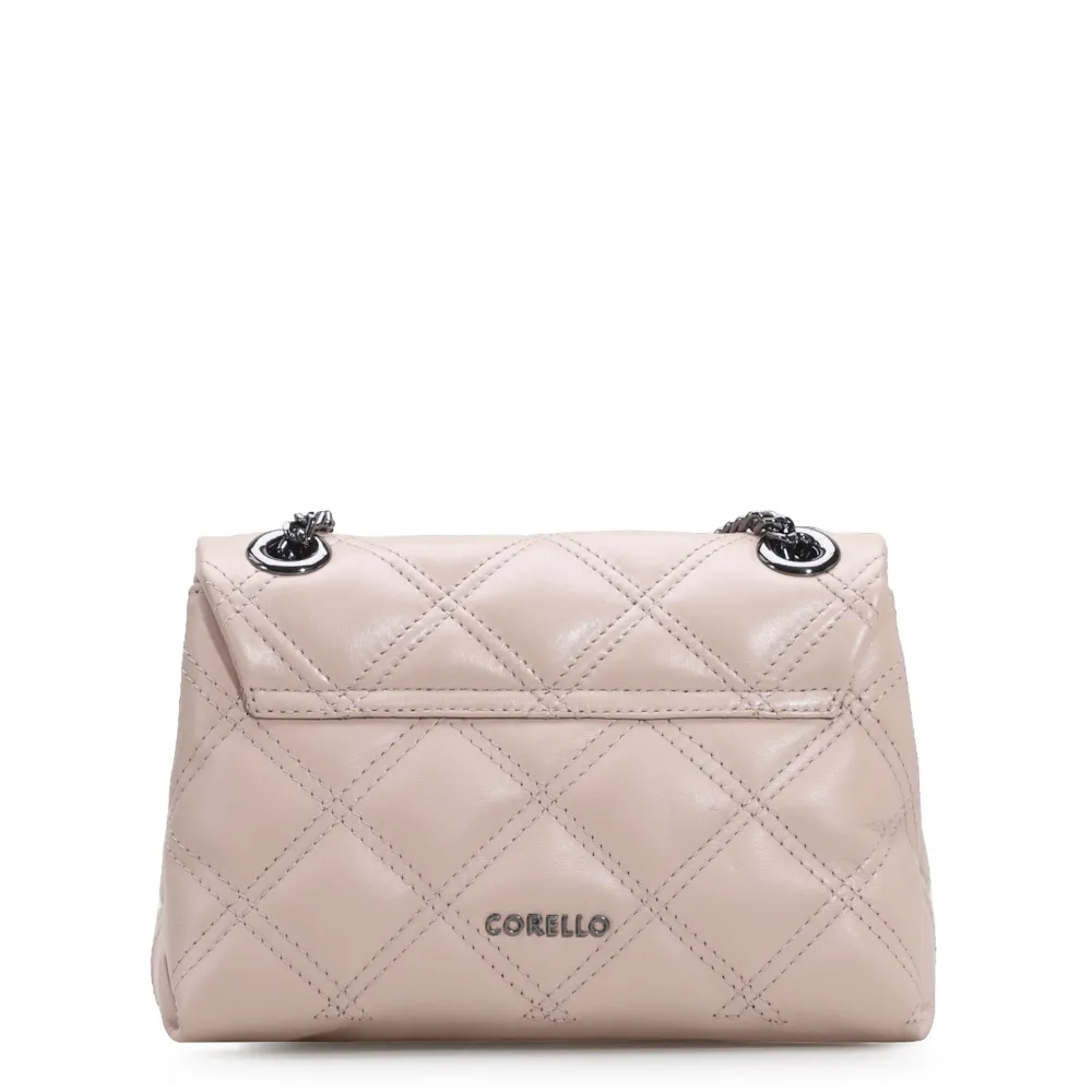 Bolsa De Ombro Matelassê Couro Rosado - imagem 3