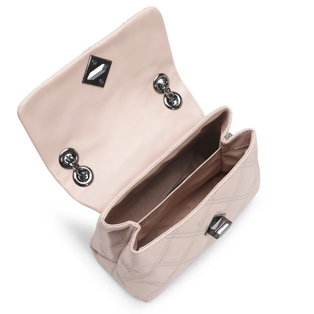 Bolsa De Ombro Matelassê Couro Rosado - imagem 4