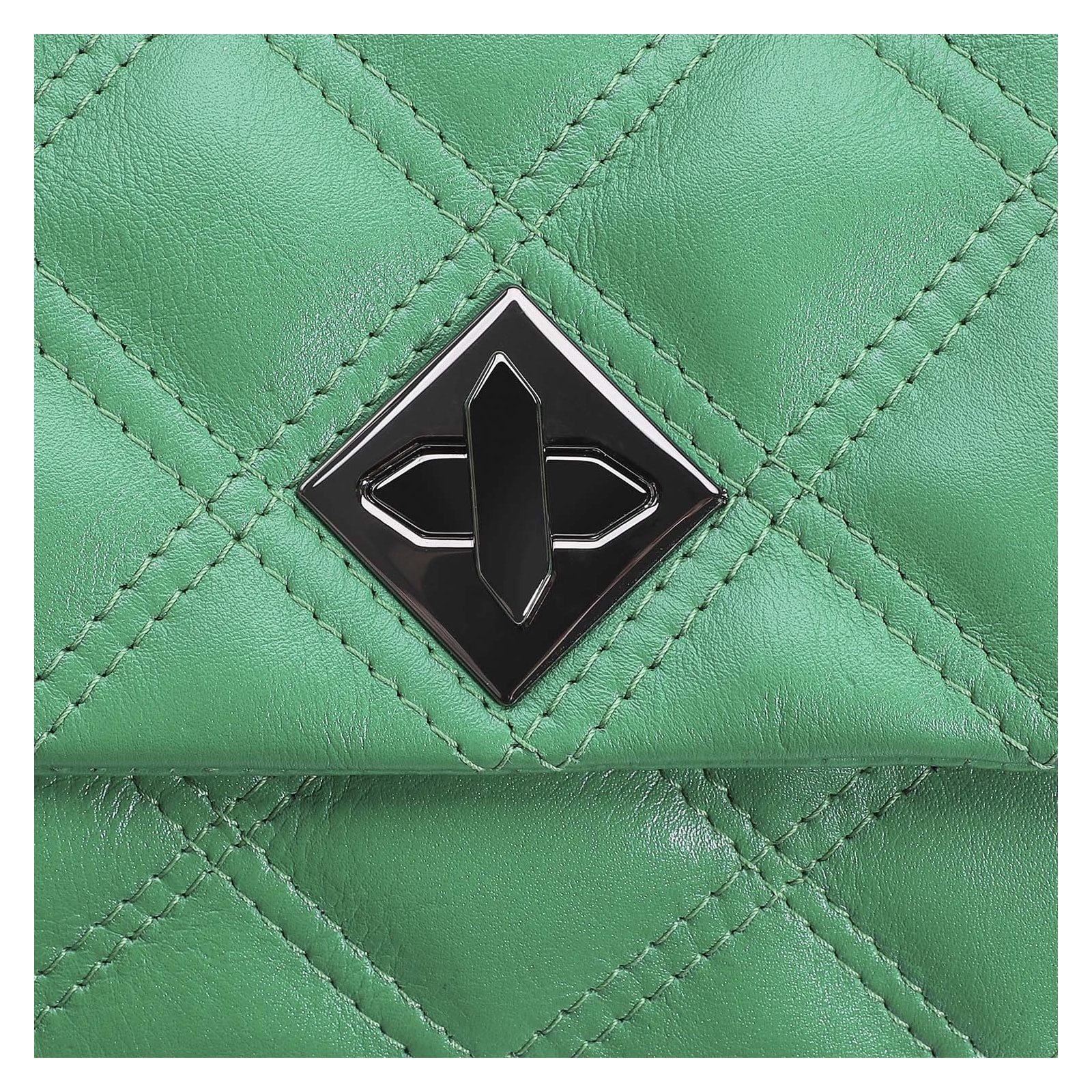 Bolsa De Ombro Matelassê Couro Verde