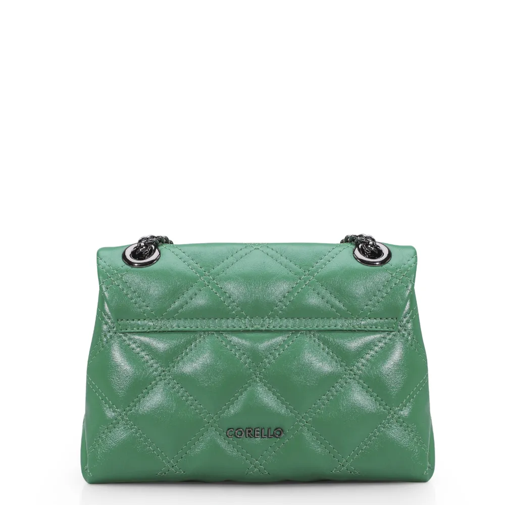 Bolsa De Ombro Matelassê Couro Verde - imagem 3