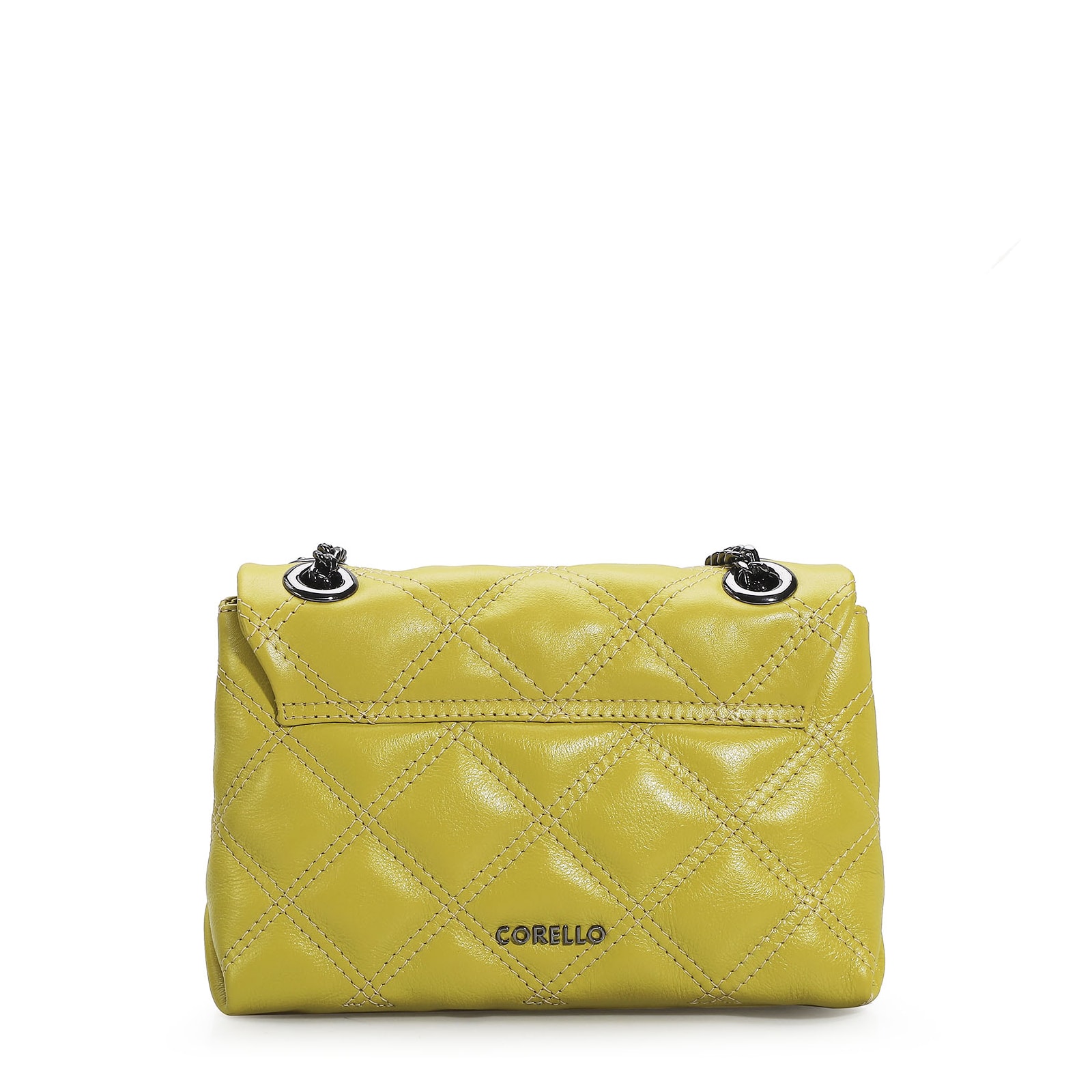 Bolsa De Ombro Matelassê Couro Verde Lima