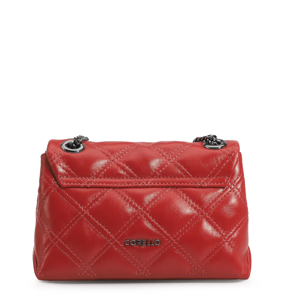 Bolsa De Ombro Matelassê Couro Vermelho - imagem 4