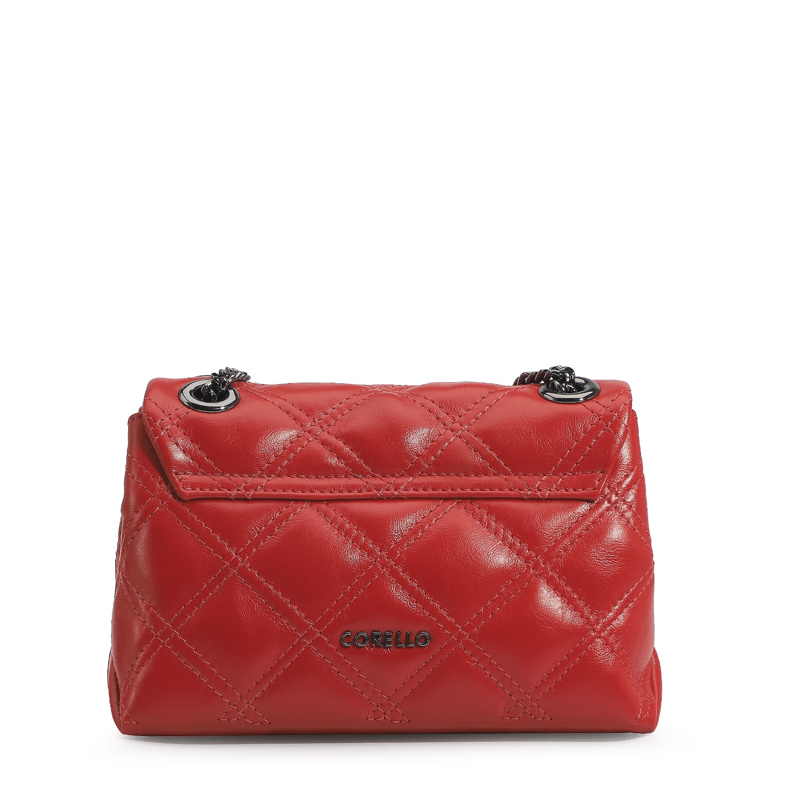 Bolsa De Ombro Matelassê Couro Vermelho