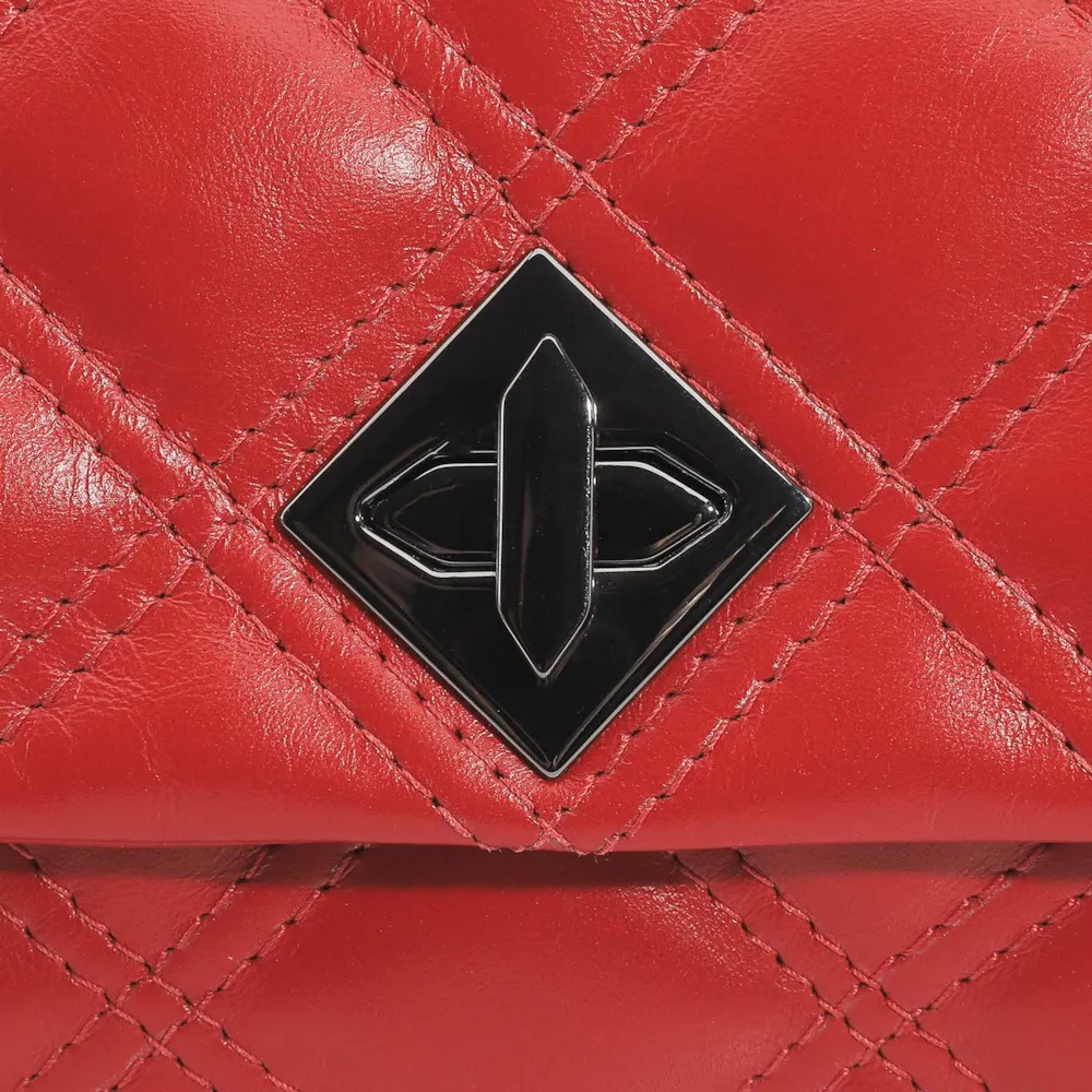Bolsa De Ombro Matelassê Couro Vermelho - imagem 7
