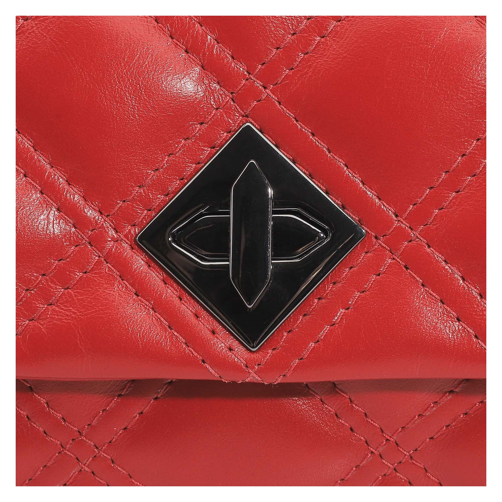 Bolsa De Ombro Matelassê Couro Vermelho